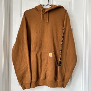 Carhartt Men's Logo Sleeve Graphic Hoodie Brown - Medium